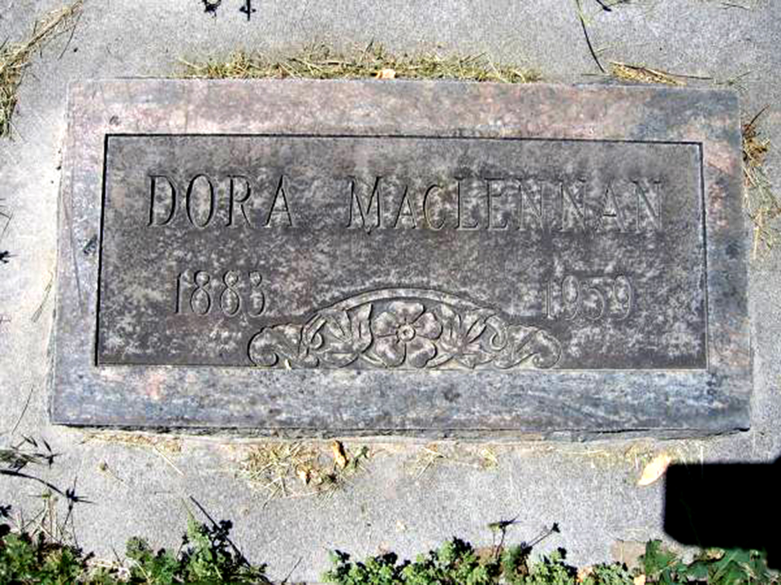 Photo of headstones/Dora Snyder (MacLennan) 1883-1959 hdstn Dayville cem Oregon